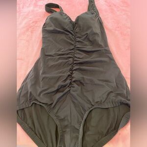 Maxine of Hollywood one piece solid brown swimsuit size 10